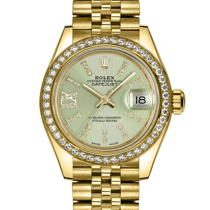 Rolex Lady Datejust 28mm Ref 279138rbr0004 Green Dial 18K Yellow Gold Jubilee Bracelet Womens Watch Rolex Bracelets