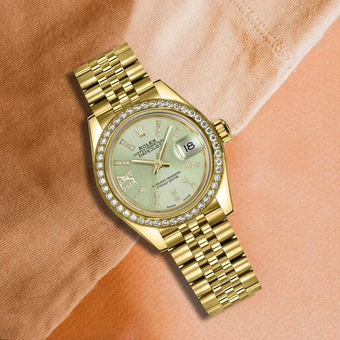 Rolex Lady Datejust 28mm Ref 279138rbr0004 Green Dial 18K Yellow Gold Jubilee Bracelet Womens Watch Rolex Bracelets