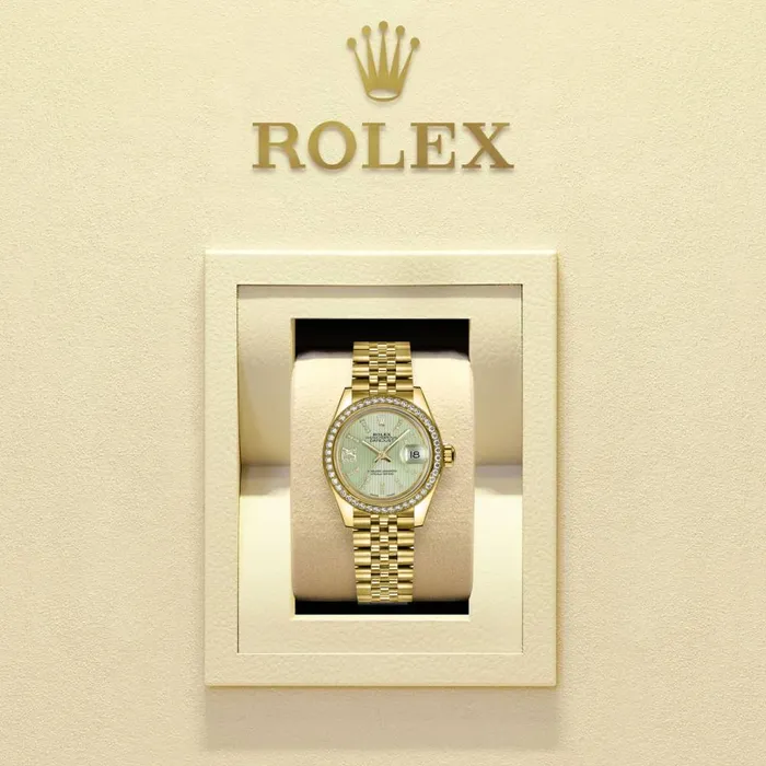 Rolex Lady Datejust 28mm Ref 279138rbr0004 Green Dial 18K Yellow Gold Jubilee Bracelet Womens Watch Rolex Bracelets