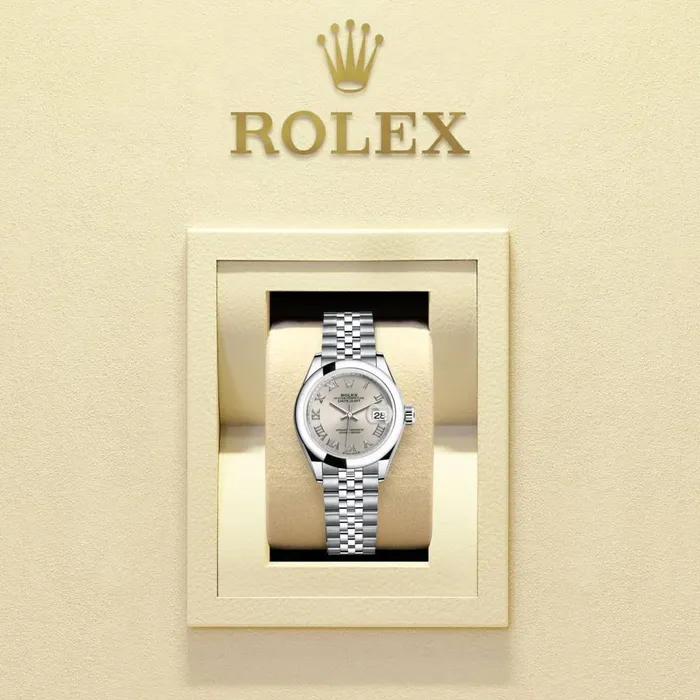 Rolex LadyDatejust 28mm Ref 2791600007 Silver Roman Dial Stainless Steel Jubilee Bracelet Womens Watch Rolex Bracelets