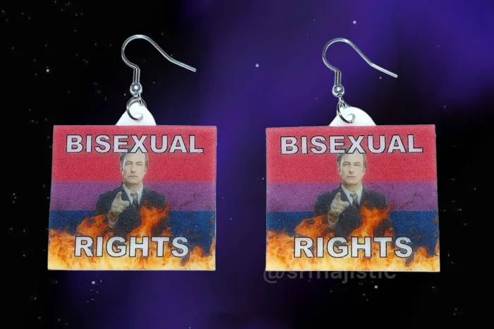 Sam Makes Things Earrings READY TO SHIP Better Call Saul Flame Pride Flag Handmade Earrings Sam Makes Things Earrings READY TO SHIP Better Call Saul Flame Pride Flag Handmade Earrings