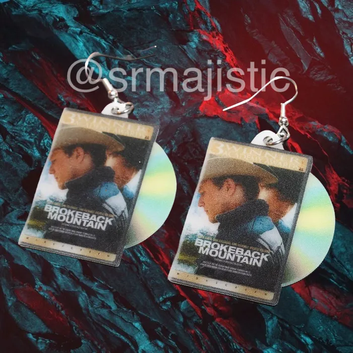 Sam Makes Things Earrings READY TO SHIP Brokeback Mountain 2005 DVD 2D detailed Handmade Earrings Sam Makes Things Earrings READY TO SHIP Brokeback Mountain 2005 DVD 2D detailed Handmade Earrings