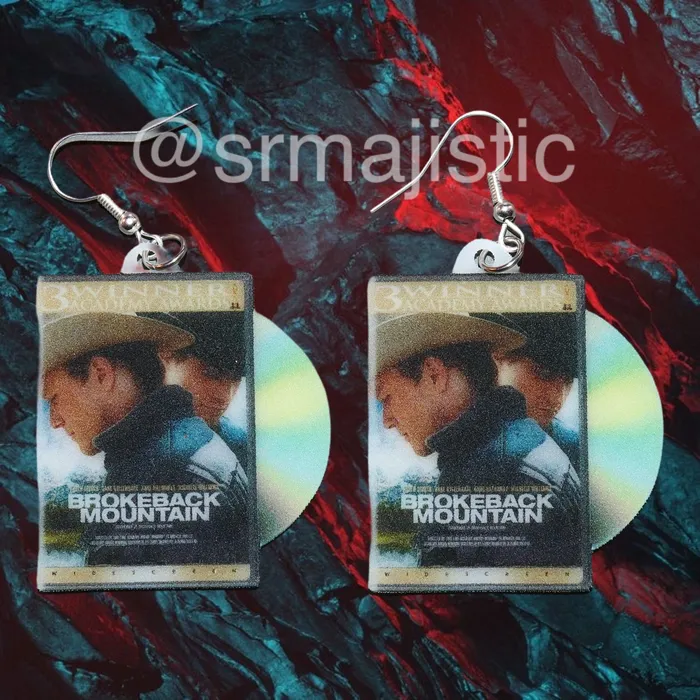 Sam Makes Things Earrings READY TO SHIP Brokeback Mountain 2005 DVD 2D detailed Handmade Earrings