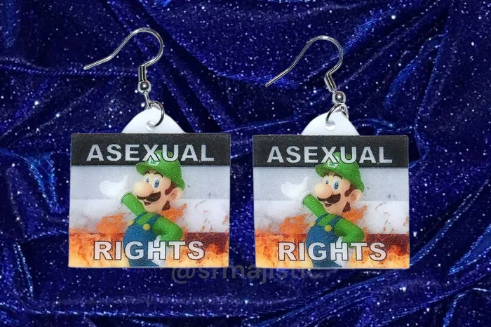 Sam Makes Things Earrings READY TO SHIP Luigi Flaming Pride Flag Handmade Earrings