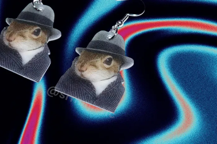 Sam Makes Things Earrings READY TO SHIP Mobster Mafia Squirrel Funny Meme Handmade Earrings Sam Makes Things Earrings READY TO SHIP Mobster Mafia Squirrel Funny Meme Handmade Earrings