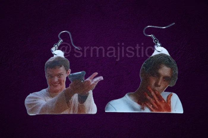Sam Makes Things Earrings Scream Movie Stu and Billy Characters Detailed Handmade Earrings