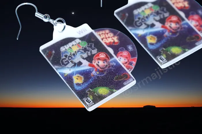 Sam Makes Things Earrings Super Mario Galaxy Wii Game 2D detailed Handmade Earrings Sam Makes Things Earrings Super Mario Galaxy Wii Game 2D detailed Handmade Earrings
