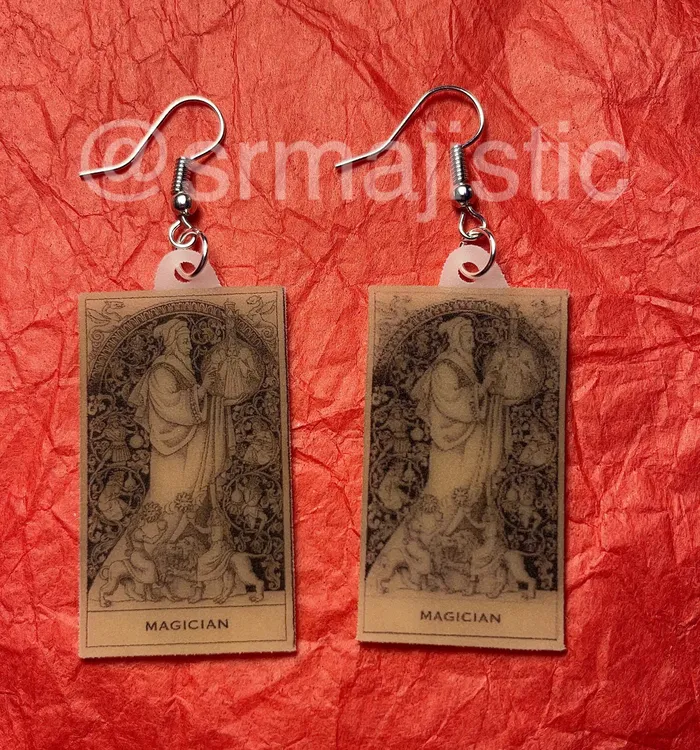 Sam Makes Things Earrings Tarot Card detailed Handmade Earrings