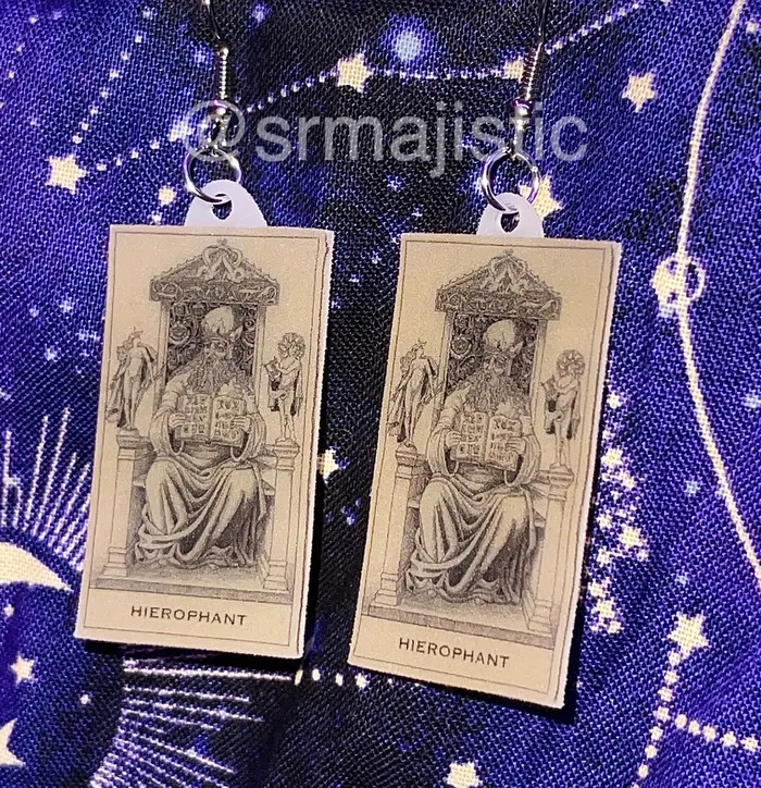 Sam Makes Things Earrings Tarot Card detailed Handmade Earrings