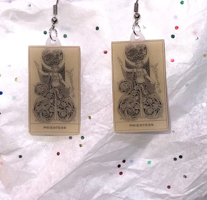 Sam Makes Things Earrings Tarot Card detailed Handmade Earrings