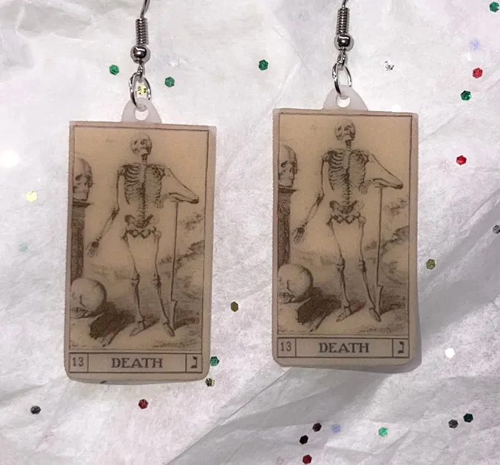 Sam Makes Things Earrings Tarot Card detailed Handmade Earrings
