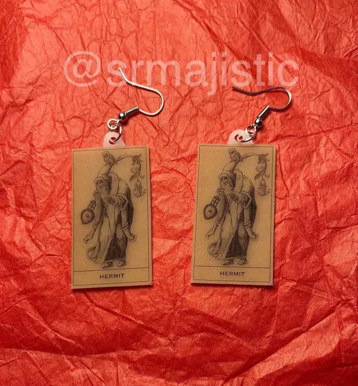 Sam Makes Things Earrings Tarot Card detailed Handmade Earrings