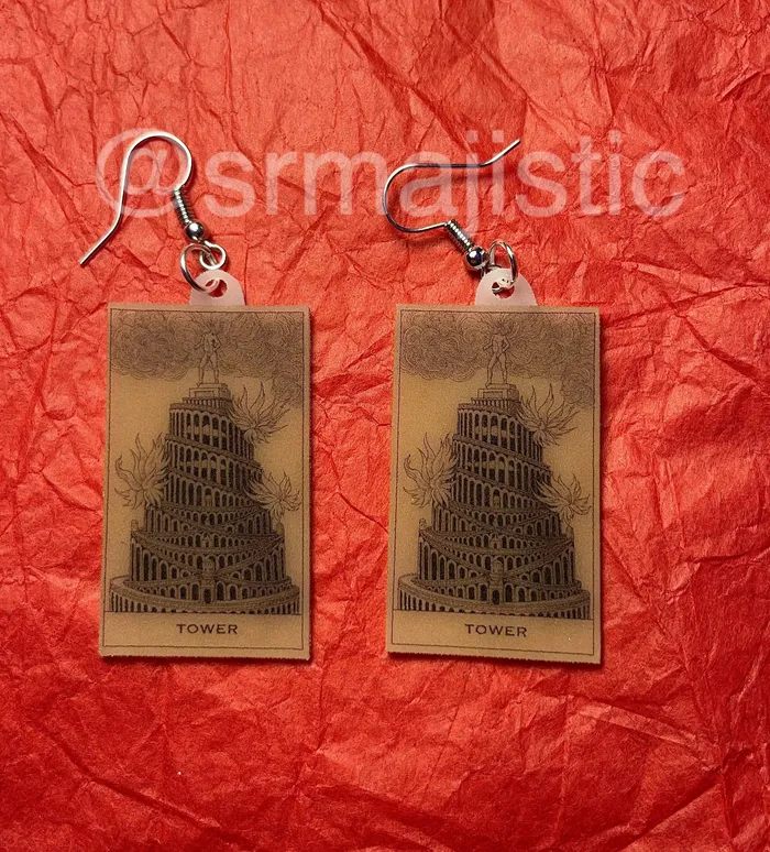 Sam Makes Things Earrings Tarot Card detailed Handmade Earrings