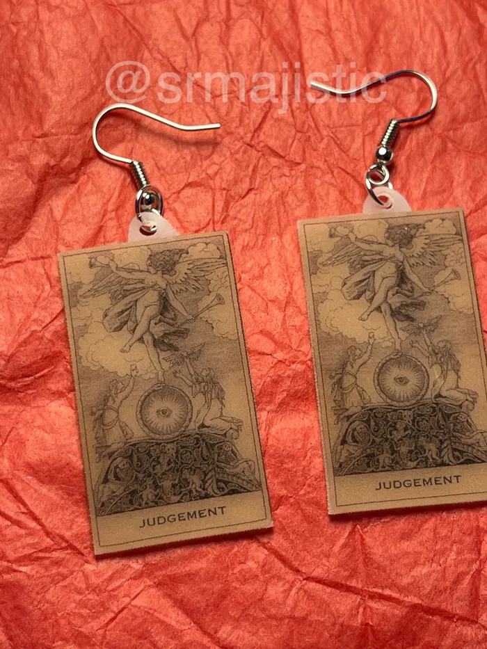 Sam Makes Things Earrings Tarot Card detailed Handmade Earrings