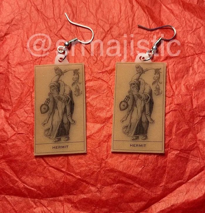 Sam Makes Things Earrings Tarot Card detailed Handmade Earrings
