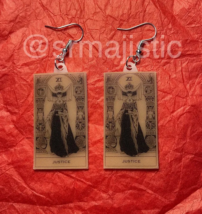 Sam Makes Things Earrings Tarot Card detailed Handmade Earrings