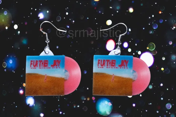 Sam Makes Things Earrings The Regrettes Further Joy Vinyl Album Handmade Earrings