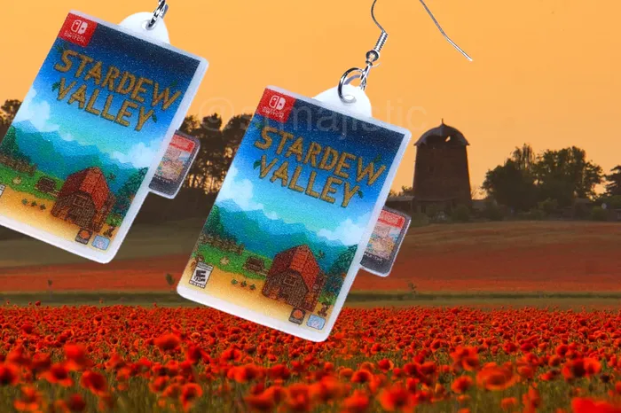 Stardew Valley Nintendo Switch 2D Game detailed Handmade Earrings Sam Makes Things Earrings