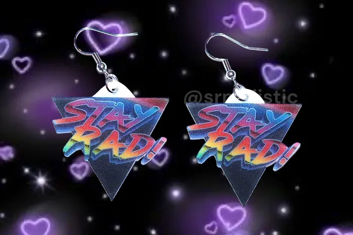 Stay Rad Vaporwave 80s Aesthetic Handmade Earrings Sam Makes Things Earrings