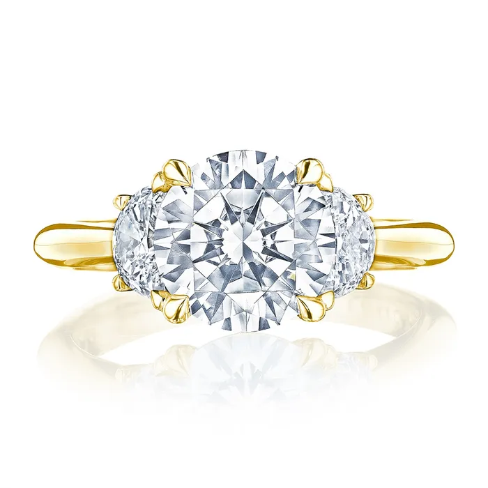 Tacori 18K Yellow Gold Founders Three Stone Diamond Ring Tacori Rings