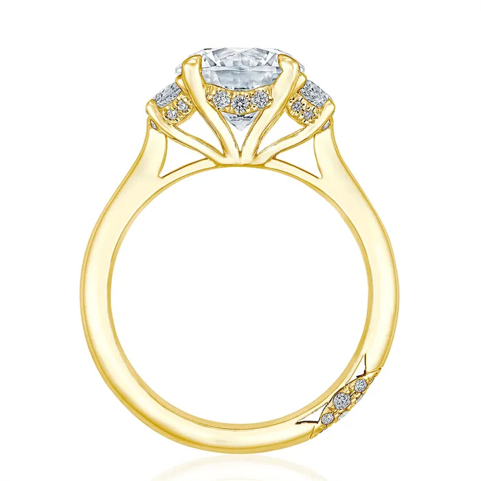 Tacori 18K Yellow Gold Founders Three Stone Diamond Ring Tacori Rings