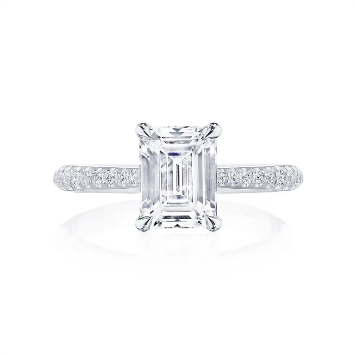 Tacori Platinum Diamond Semimount Ring Hidden Diamond Halo Tacori Rings