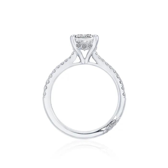 Tacori Platinum Diamond Semimount Ring Hidden Diamond Halo Tacori Rings