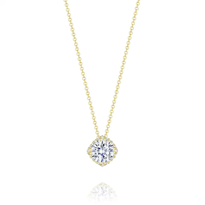 Tacori PreStyled Sets Tacori 14K Yellow Gold Dantela Diamond Bloom Pendant 8mm