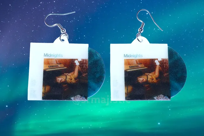 Taylor Swift Midnights Vinyl Album color variants Handmade Earrings Sam Makes Things Earrings
