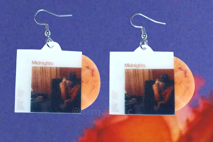 Taylor Swift Midnights Vinyl Album color variants Handmade Earrings Sam Makes Things Earrings