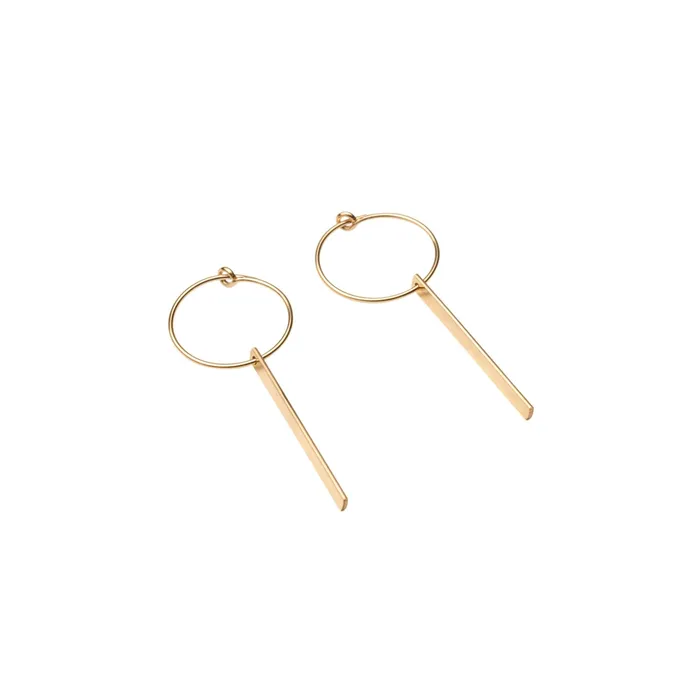 TheRoseGypsy Earrings Gold Filled Dainty Bar Hoop Earrings