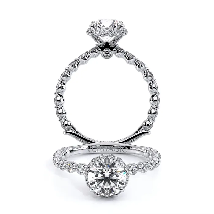 Verragio Rings Verragio 14K White Gold Semi Mount Diamond Ring with Hidden Halo Verragio Rings Verragio 14K White Gold Semi Mount Diamond Ring with Hidden Halo