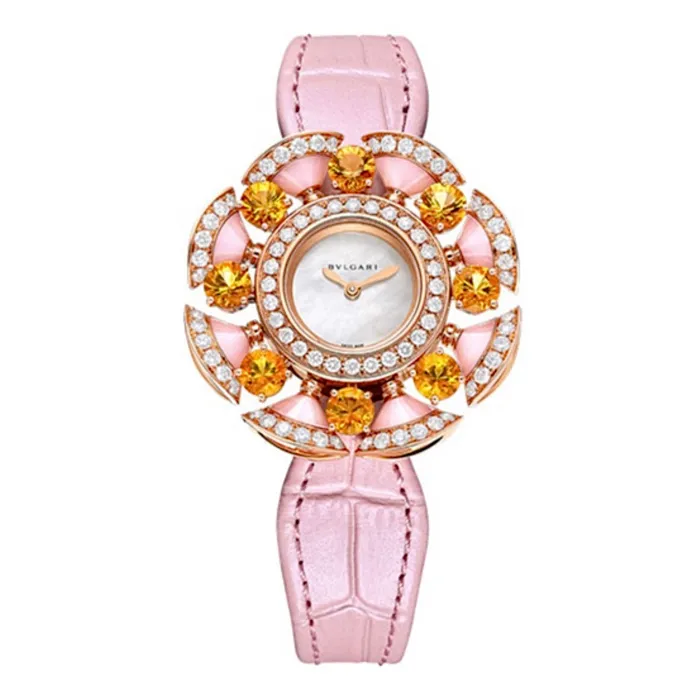 Watches Bulgari Bulgari Divas Dream 33mm Watch Ref 103635 MOP Dial in 18K Rose Gold Case Diamond Bezel Pink Alligator Leather Watches Bulgari Bulgari Divas Dream 33mm Watch Ref 103635 MOP Dial in 18K Rose Gold Case Diamond Bezel Pink Alligator Leather